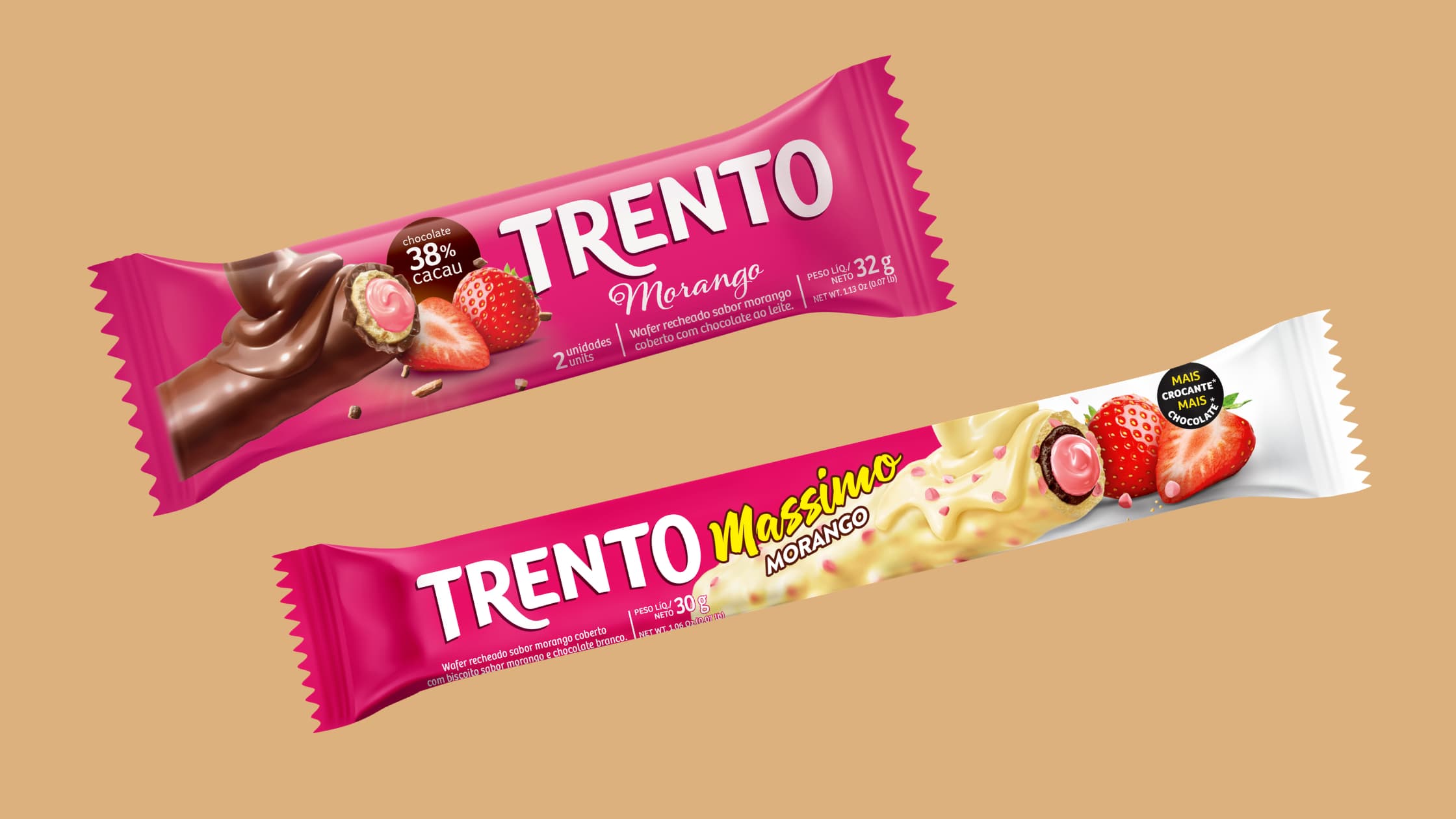 Trento e Trento Massimo ganham o sabor chocolate com morango