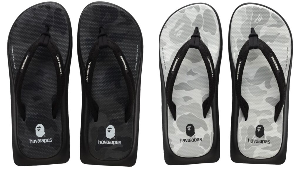 Havaianas lan a collab com a marca japonesa de streetwear BAPE