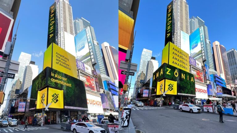 Amazônia domina Times Square Banco do Brasil lança nova campanha de sustentabilidade
