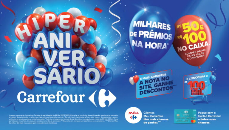 Carrefour lança campanha de aniversário com promoções especiais para seus clientes do Sudeste