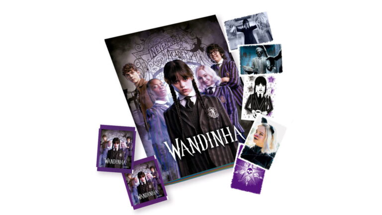 Panini apresenta álbum de figurinhas inédito de Wandinha