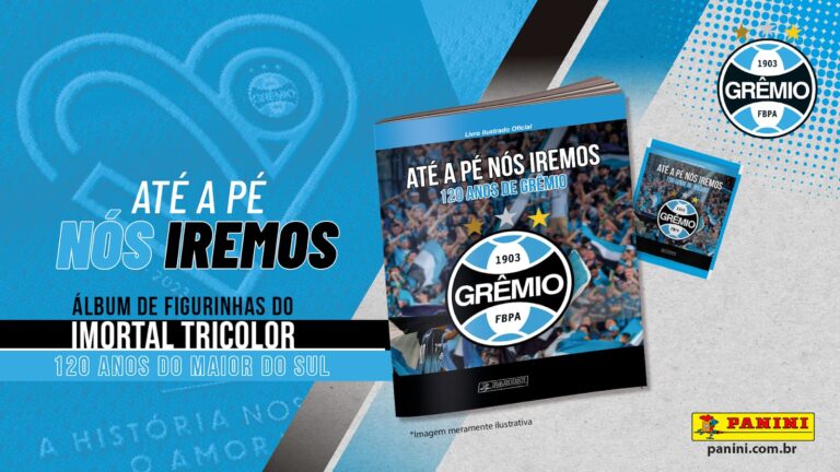 Panini apresenta novo álbum de figurinhas do Grêmio em comemoração aos 120 anos do clube