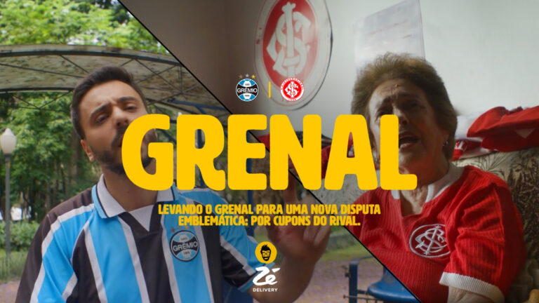 Zé Delivery cria ação com Grêmio e Internacional na disputa por cupons em uma das maiores rivalidades do país