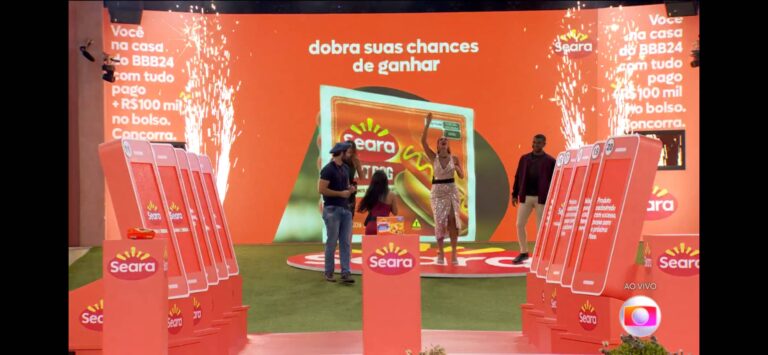 Gil do Vigor e Sarah Andrade criam conteúdo em tempo real para Seara durante Prova Bate e Volta do BBB 24