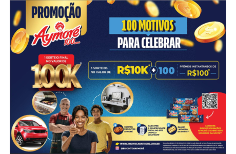 AYMORÉ LANÇA PROMOÇÃO ‘100 MOTIVOS PARA CELEBRAR’ COM SORTEIOS DIÁRIOS E PRÊMIO FINAL DE R$100 MIL