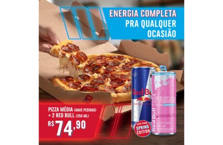 Domino’s Pizza e Red Bull lançam campanha com combo inédito