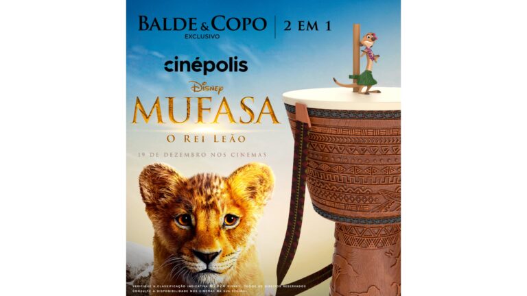 Cinépolis lança combo de Mufasa O rei Leão com design 2 em 1!