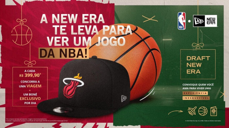 New Era e NBA lançam promoção de Natal que levará fã de basquete para ver um jogo da temporada nos Estados Unidos