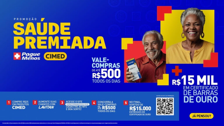 Pague Menos e Extrafarma se unem à Cimed na promoção da cimed