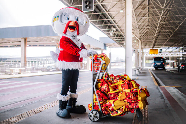 Passageiros que viajam para encontrar as famílias no Natal são surpreendidos com kits de Natal Sadia no aeroporto