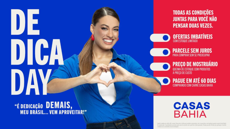 Casas Bahia renova parceria com Bia do Brás e lança campanha com descontos de até 80%