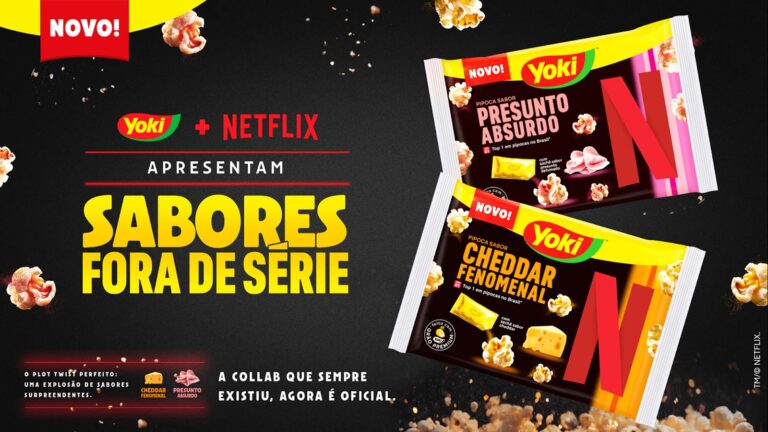Combinação fora de série! Com Netflix, Yoki lança sabores exclusivos de pipoca para micro-ondas