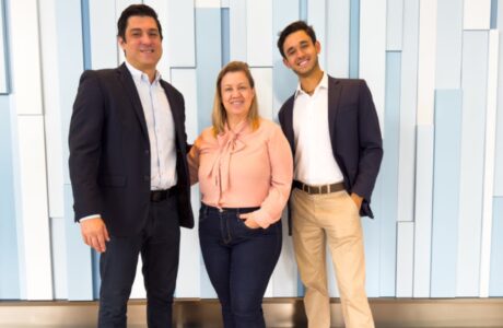 Comitiva da Cory diretor de supply chain, Gabriel Deminice; head de inovação, Elaine Mariano; e o diretor executivo, Felipe Nascimento