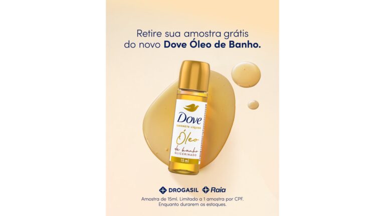 Dove realiza ação inédita de distribuição de amostras grátis e proporciona experimentação do seu novo Óleo de Banho Glicerinado