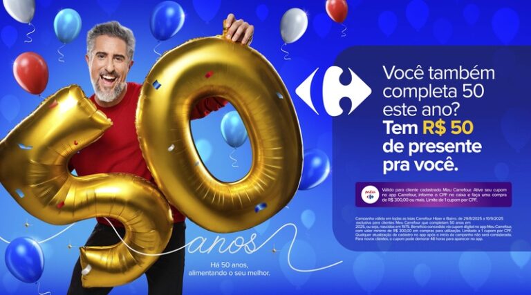 Carrefour promove ação especial de aniversário para clientes que completam 50 anos em 2025
