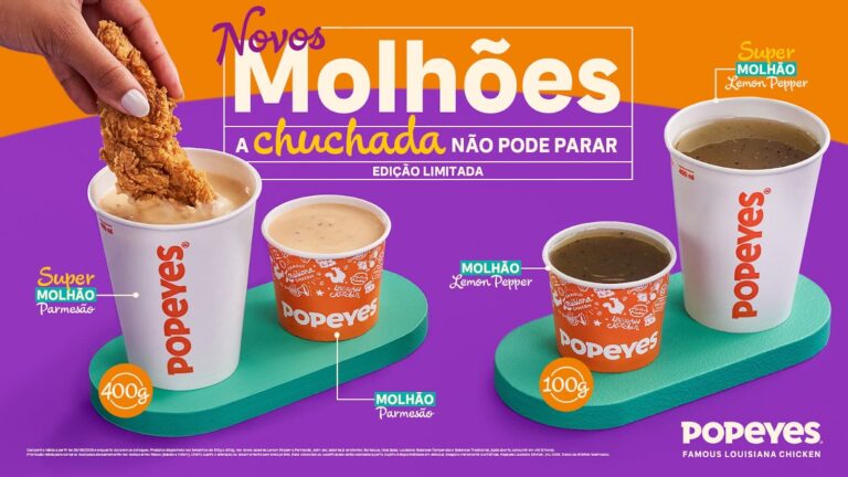 Popeyes® amplia a linha de “Molhões” com a chegada dos sabores Lemon Pepper e Parmesão (1)