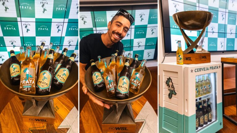 Cerveja Praya realiza coletiva com campeão mundial de surfe Yago Dora