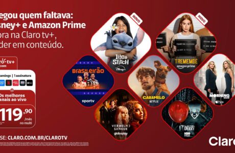 Claro tv+ inclui Prime Video e Disney+ em oferta que integra o melhor da TV e do streaming em uma experiência única