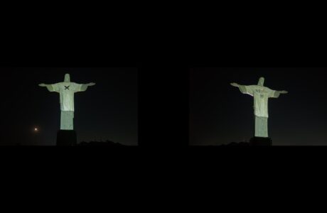 Hering celebra 145 anos com projeção inédita da icônica camiseta básica branca no Cristo Redentor