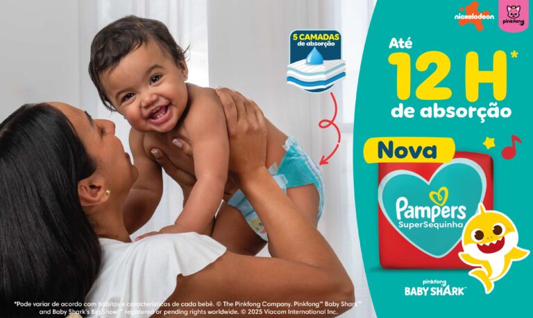 Pampers SuperSequinha oferece nova absorção e estampa do fenômeno Baby Shark