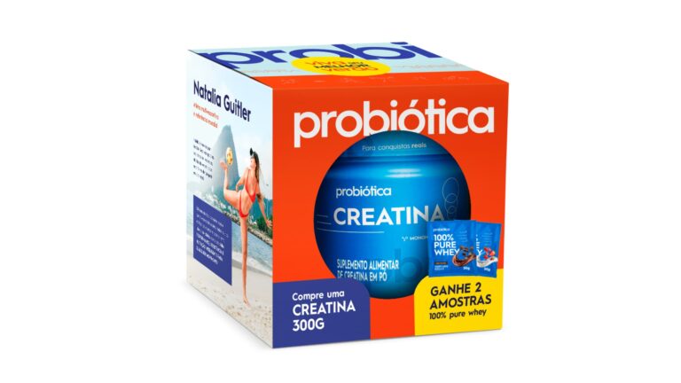 Probiótica lança pack promocional com Creatina e sachês de Whey sortidos