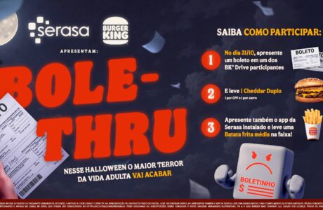 Serasa e Burger King® trocam boletos por lanche no BK® Drive