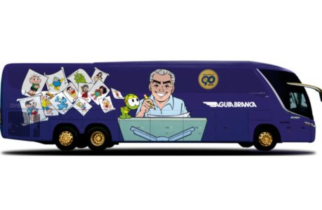 Viação Águia Branca homenageia os 90 anos de Mauricio de Sousa com novo ônibus temático