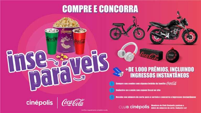 Cinépolis e Coca-Cola lançam campanha “Inseparáveis” com sorteio de prêmios inéditos no setor de cinema