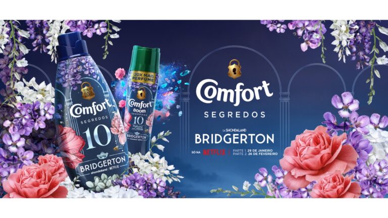 Comfort e Netflix se unem para lançar o primeiro perfume para roupas exclusivo de Bridgerton