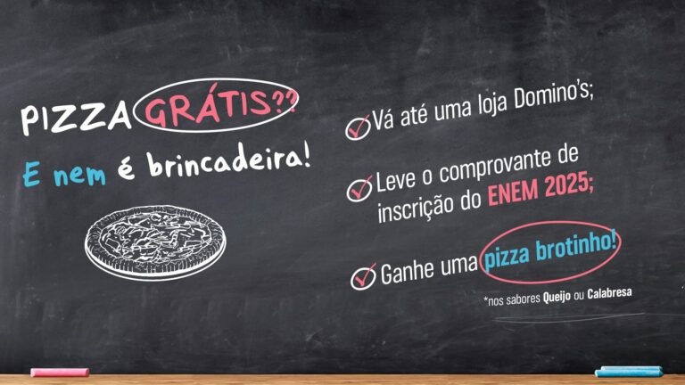 Domino’s distribui pizza brotinho grátis para estudantes que participarem do exame