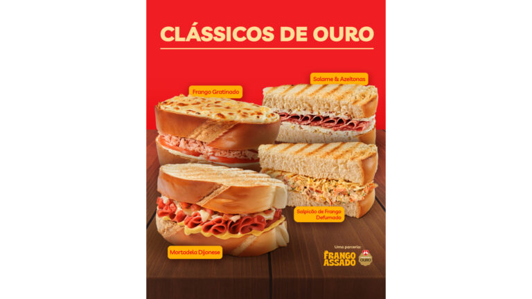 Frango Assado lança nova linha de sanduíches com Ouro Perdigão em parceria com a BRF