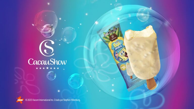 Cacau Show aposta em gelato licenciado do Bob Esponja para ampliar portfólio de produtos no verão