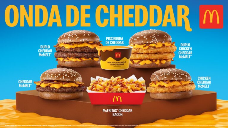 família Cheddar McMelt chega com seis itens e marca a volta da icônica Piscininha de Cheddar