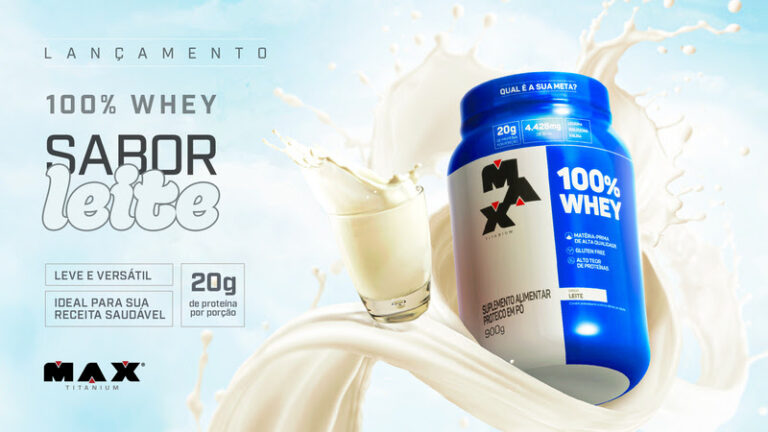 novo 100% Whey sabor Leite