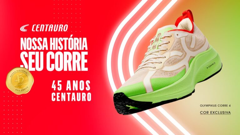 Centauro celebra 45 anos com lançamento exclusivo do Corre 4 em parceria com a Olympikus