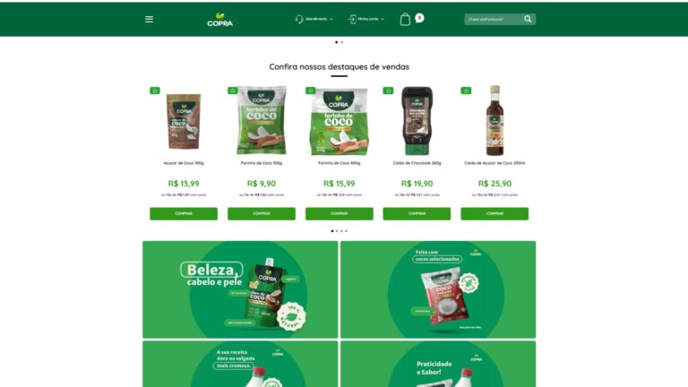 Copra lança e-commerce e amplia acesso a produtos à base de coco