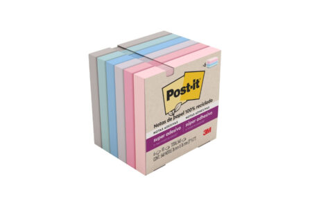 Nova geração das Notas Post-it® Super Adesivas feitas com papel reciclado chega ao Brasil