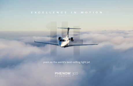 Phenom 300 lidera mercado global de jatos leves pelo 14º ano consecutivo (1)