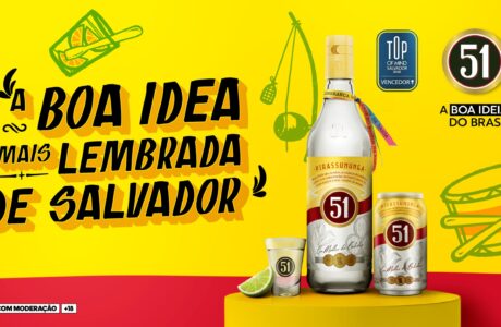 Cachaça 51 conquista prêmio na principal pesquisa de lembrança espontânea em Salvador