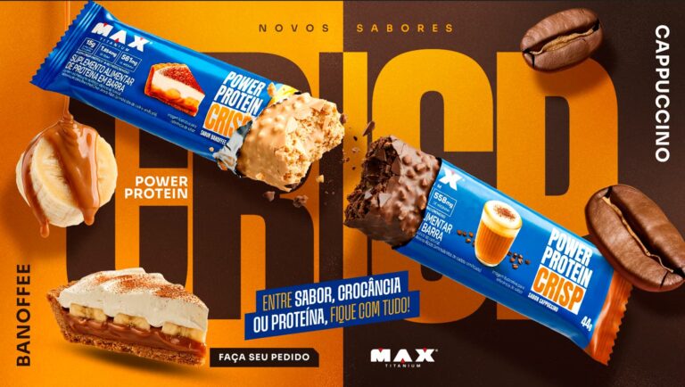 Max Titanium amplia portfólio de barras proteicos e lança novos sabores da linha Power Protein Crisp