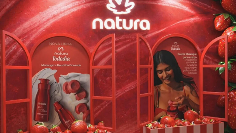 Natura promove experiência sensorial para apresentar a nova linha Tododia Morango e Baunilha Dourada em Campinas