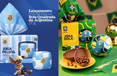 Cacau Show brinca com bola quadrada da Argentina no 1º de abril e destaca Ovo Bola CBF para a Páscoa