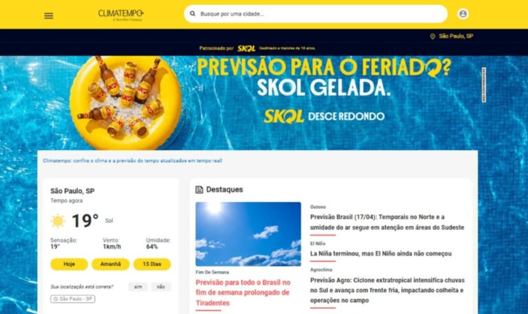 Climatempo e Skol utilizam inteligência de dados e geolocalização em campanhas para os feriados