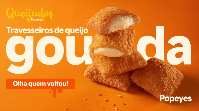 Popeyes® aposta na nostalgia e traz de volta o Travesseiro de Queijo Gouda com campanha estrelada por meme brasileiro