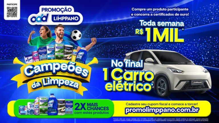 Promoção da ODD e Limppano vai dar R$1 mil por semana e sortear carro elétrico ao final