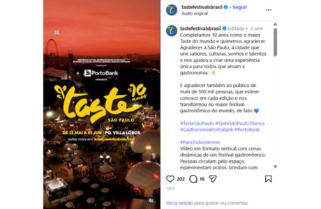 Taste São Paulo lança manifesto e campanha especial para celebrar 10 anos