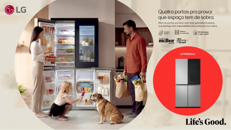 A campanha “Reimagine” da LG convida à transformação do cotidiano com sua nova geladeira de quatro portas Multidoor premium