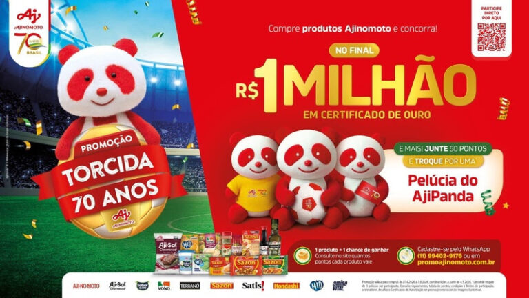 Ajinomoto do Brasil celebra 70 anos com promoção que vai sortear R$ 1 milhão