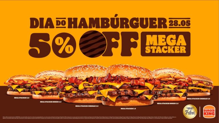 Burger King® e Friboi se unem em oferta de 50% desconto em toda a família Mega Stacker no Dia do Hambúrguer