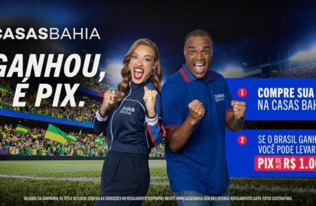 Casas Bahia vai transformar gols do Brasil em Pix de até R$1.000